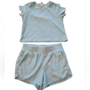 Kids Blue Terry Cloth Material Set Size 10